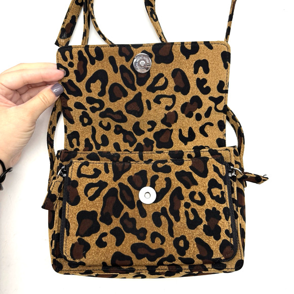 Evan Picone Leopard Print Organizer Small Crossbody Purse 7.5x5" - Picture 9 of 16
